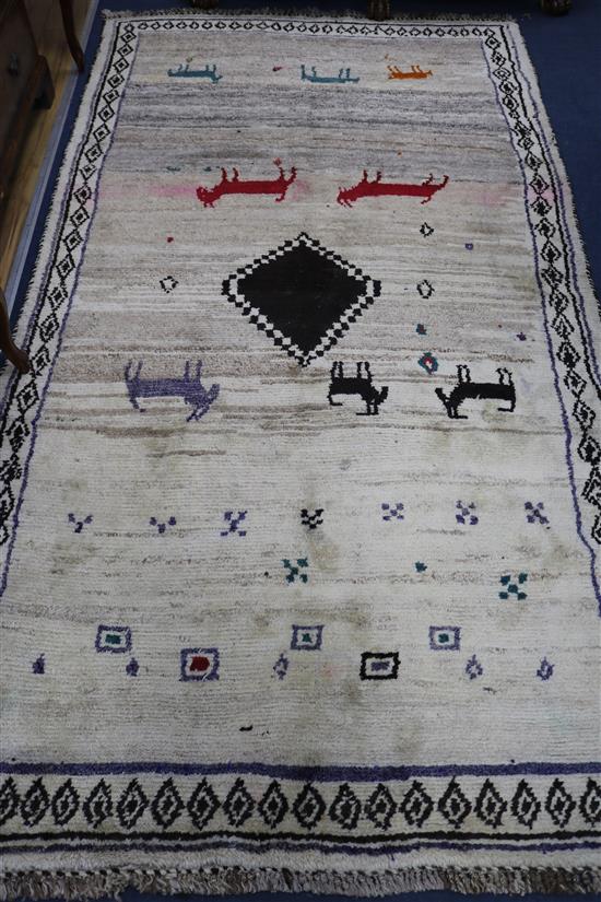 A Perisan Gabbeh rug, 2.55 x 1.3m